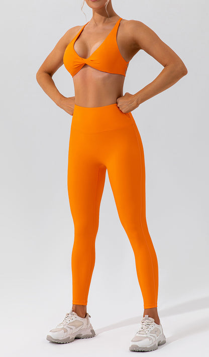 Spring Sports Suit Women Fitness Casual Running Quick Drying Nude Feel Skinny Yoga Clothes Suit - Wanita Store