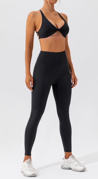 Spring Sports Suit Women Fitness Casual Running Quick Drying Nude Feel Skinny Yoga Clothes Suit - Wanita Store