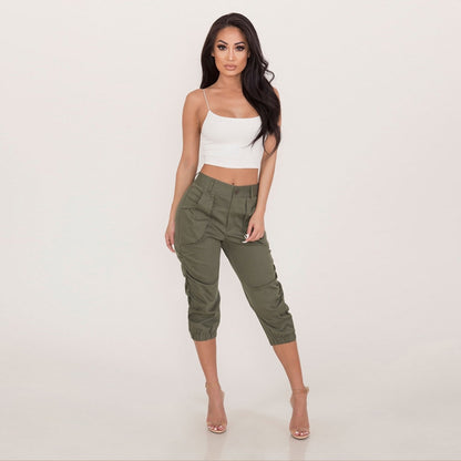Women Clothing Casual Cropped Pants Workwear Harem Pants - Wanita Store