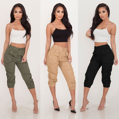 Women Clothing Casual Cropped Pants Workwear Harem Pants - Wanita Store