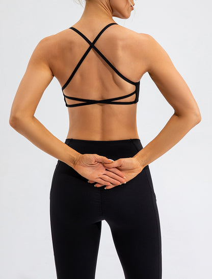Vest Yoga Suit Nude Feel Beauty Back Quick Drying Fitness Suit Skinny Running Sports Women - Wanita Store