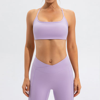 Vest Yoga Suit Nude Feel Beauty Back Quick Drying Fitness Suit Skinny Running Sports Women - Wanita Store