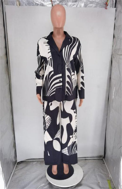 Women Clothing Casual Positioning Printing Sets - Wanita Store