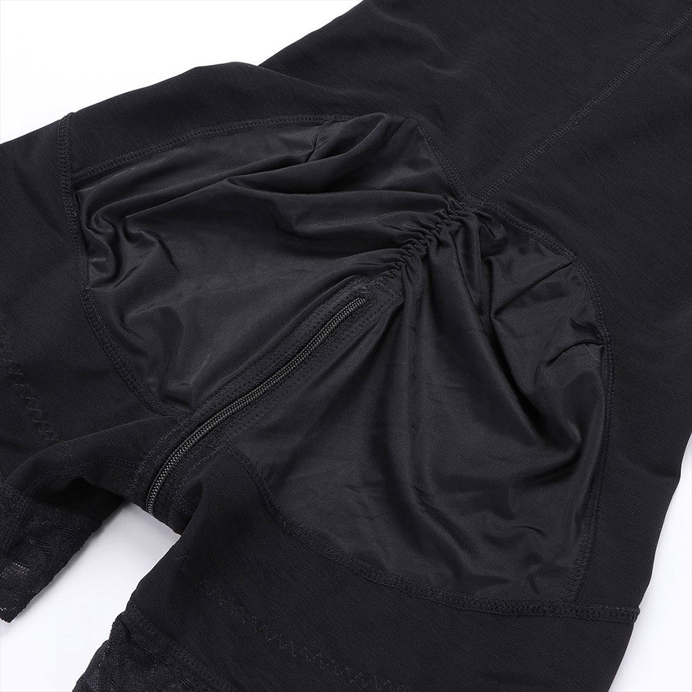 High Waist Belly Contracting Hip Lifting Pants Bottom Zipper Design Waist Slimming Bodybuilding Shapewear Bodysuit
