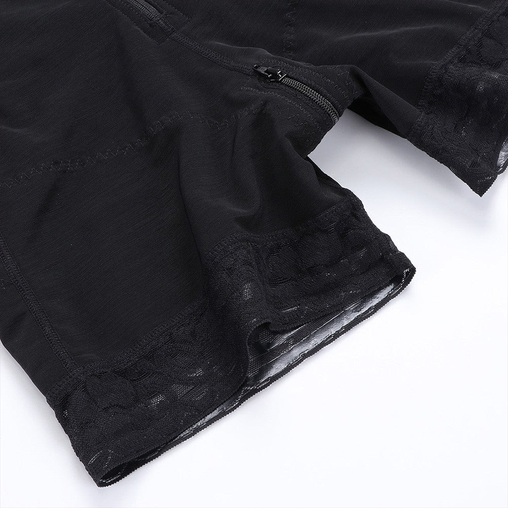 High Waist Belly Contracting Hip Lifting Pants Bottom Zipper Design Waist Slimming Bodybuilding Shapewear Bodysuit