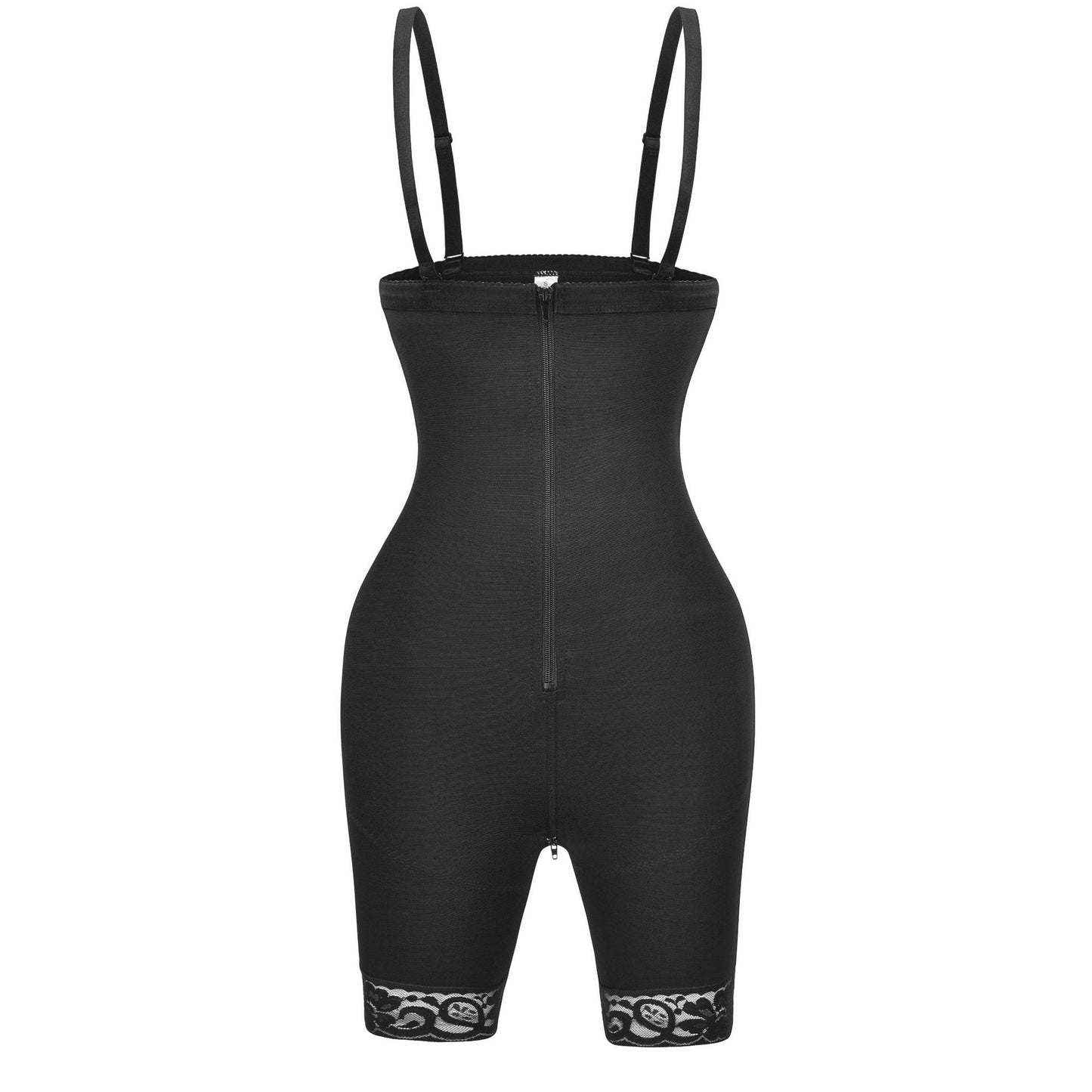 High Waist Belly Contracting Hip Lifting Pants Bottom Zipper Design Waist Slimming Bodybuilding Shapewear Bodysuit