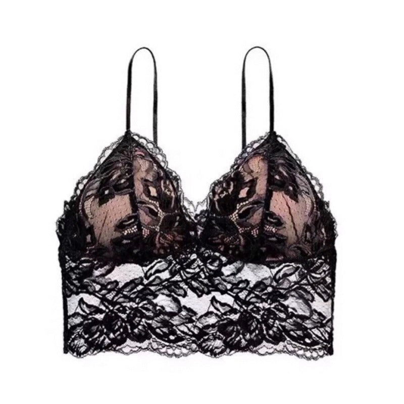 Multiple Wear Backless Sexy Lingerie Women Triangle Cup Wireless Thin Sling Beautiful Back Sexy Lace Bra