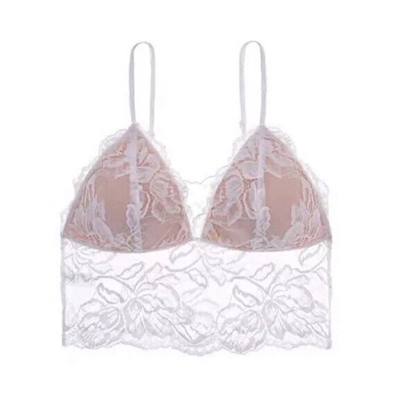 Multiple Wear Backless Sexy Lingerie Women Triangle Cup Wireless Thin Sling Beautiful Back Sexy Lace Bra