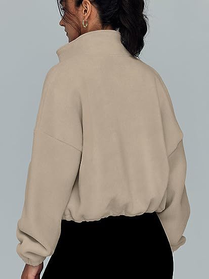 Women Clothing Polar Fleece Sports Jacket Velvet Stand Collar Zipper Jacket - Wanita Store
