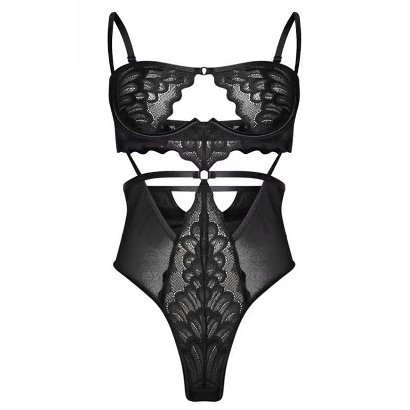 One Piece Sexy Lingerie Women Seduction Lace Underwear Hollow Out Cutout out See Through Tight Jumpsuit Body