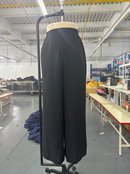 Women Clothing Spring Summer Solid Color Mop Wide Leg Pants Casual Pants - Wanita Store
