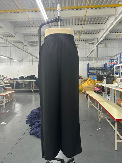 Women Clothing Spring Summer Solid Color Mop Wide Leg Pants Casual Pants - Wanita Store