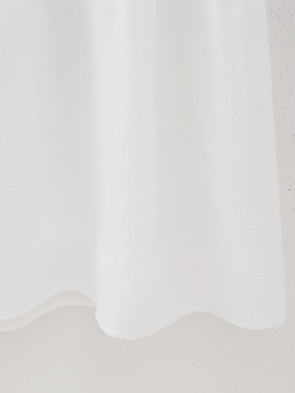 Summer Hollow Out Cutout Embroidered Mid Length Ruffled Dress White Ruffled Women - Wanita Store
