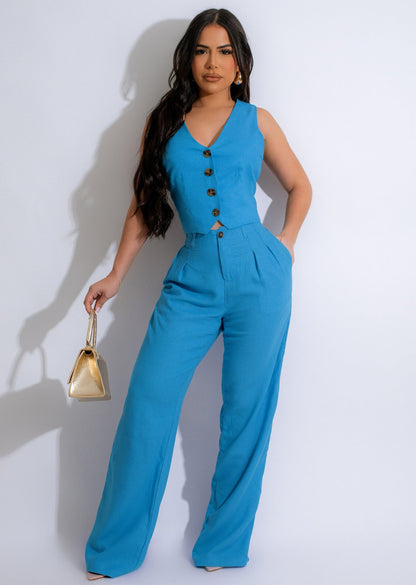Women Clothing Linen Two Piece Set Vest Jacket Set Office Office Office Summer - Wanita Store