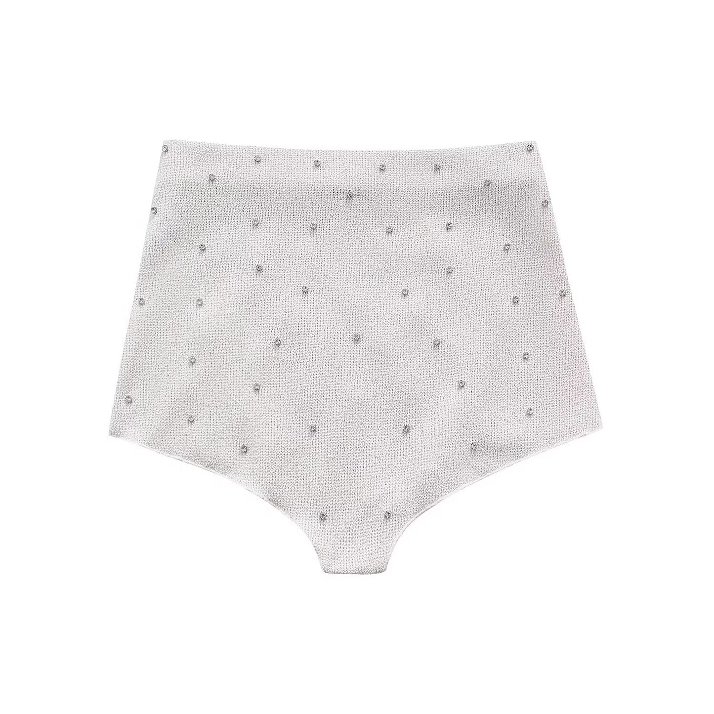 Spring Women Clothing Jewelry Inlaid Collar Top Shorts Suit - Wanita Store