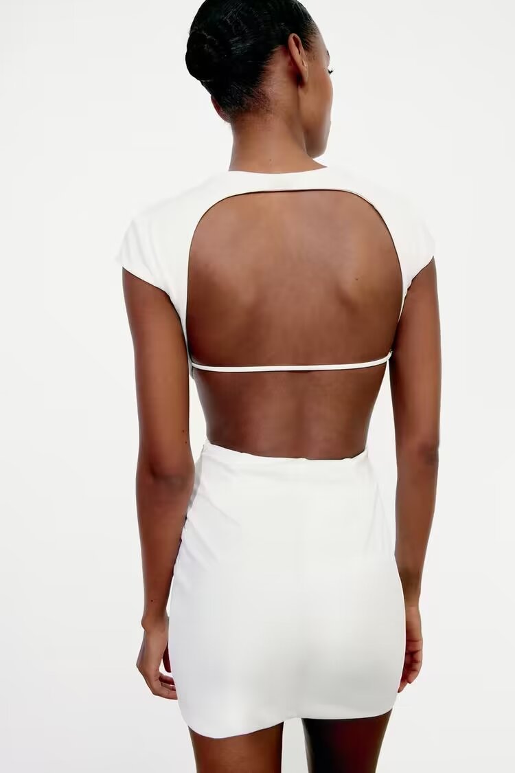 Women Jewelry Bowknot Decoration Backless Dress - Wanita Store
