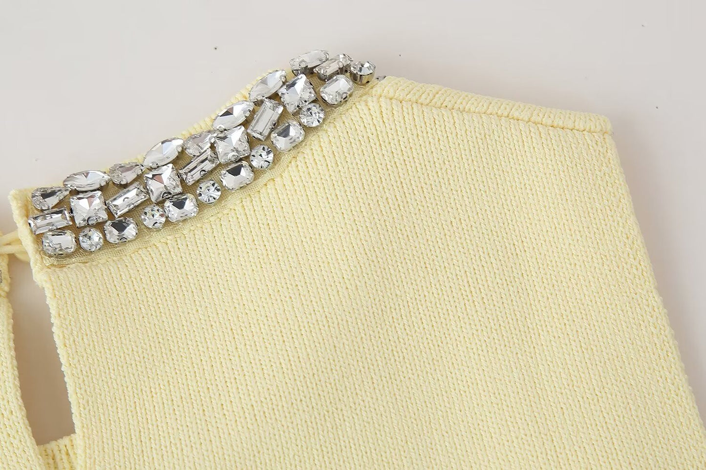 Summer Women Clothing Casual All Match Jewelry Inlaid Plain Stitch Top - Wanita Store