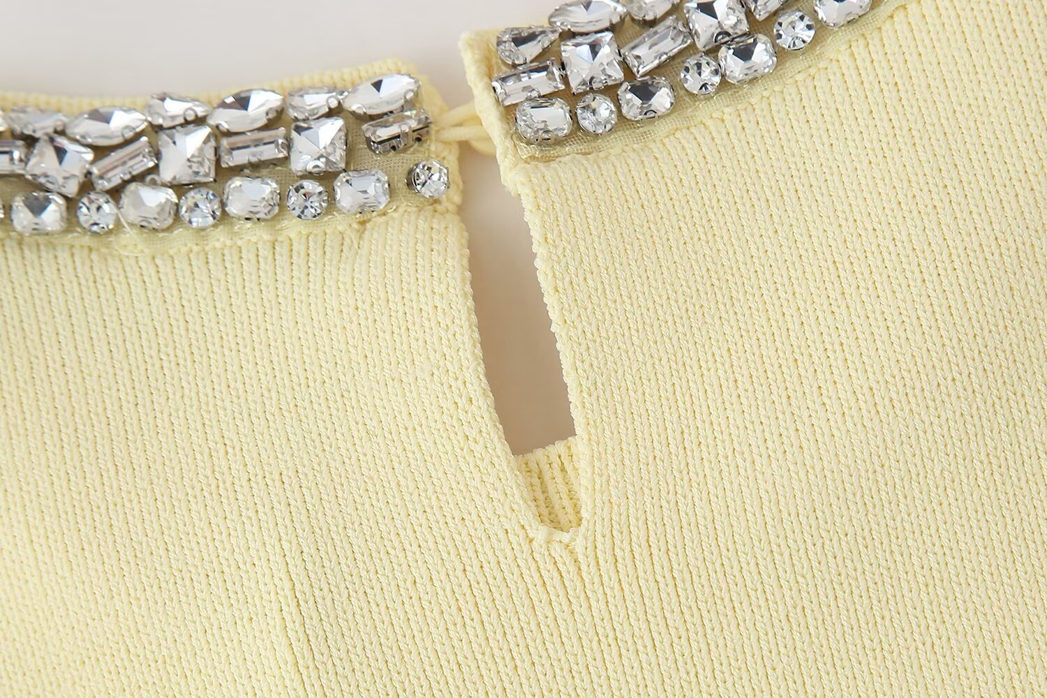 Summer Women Clothing Casual All Match Jewelry Inlaid Plain Stitch Top - Wanita Store