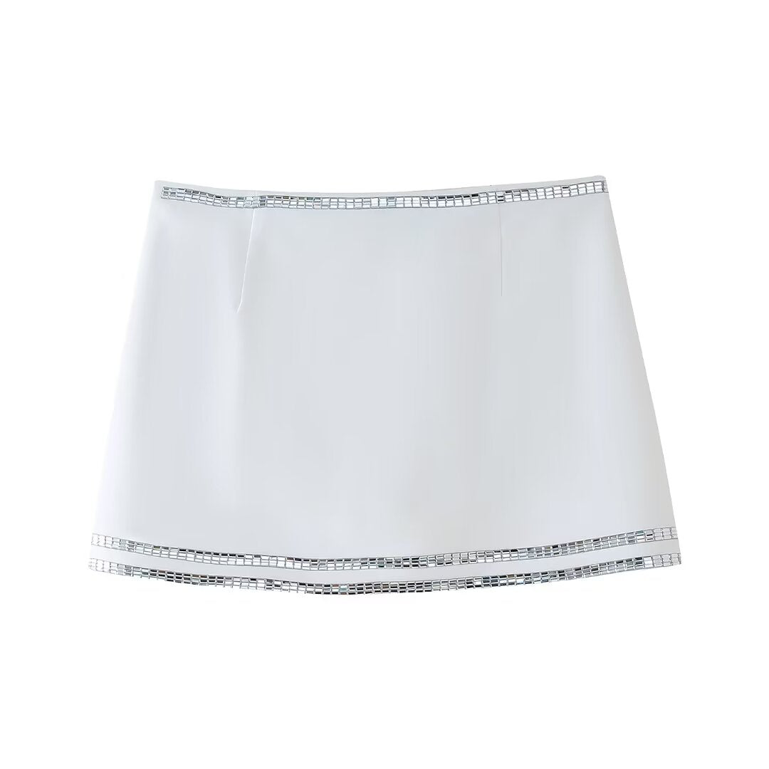Summer Women Jewelry Inlaid Top Tube Top Short Type Skirt Set Women - Wanita Store