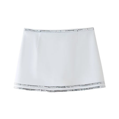 Summer Women Jewelry Inlaid Top Tube Top Short Type Skirt Set Women - Wanita Store
