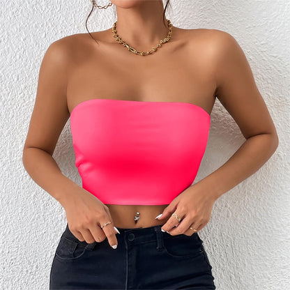 Sexy Cropped Tube Top Strapless Vest Outer Wear Tank Top Vest for Women - Wanita Store