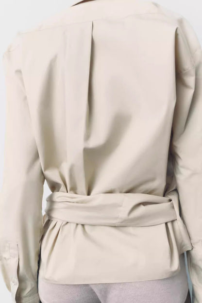 Summer Series Bowknot Decoration Poplin Shirt - Wanita Store
