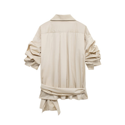 Summer Series Bowknot Decoration Poplin Shirt - Wanita Store