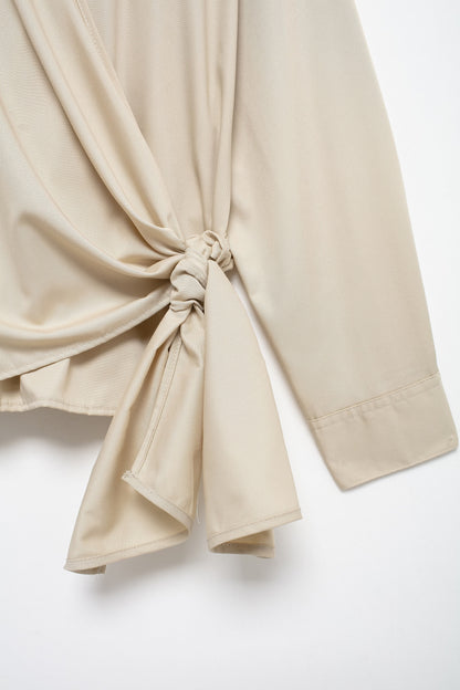 Summer Series Bowknot Decoration Poplin Shirt - Wanita Store