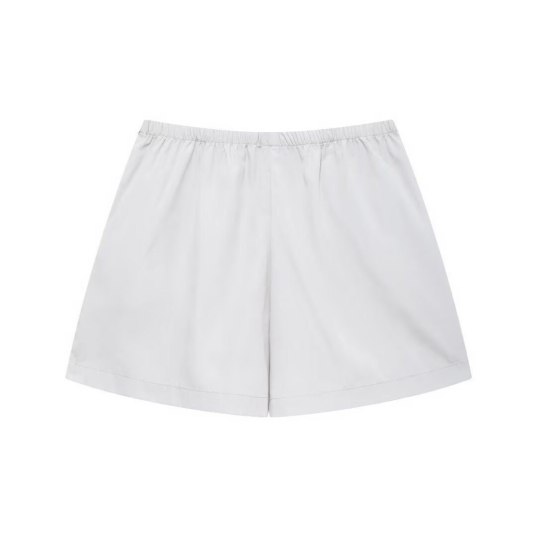 Autumn Artificial Jewelry Decoration Poplin Shirt Casual Shorts Women Suit - Wanita Store