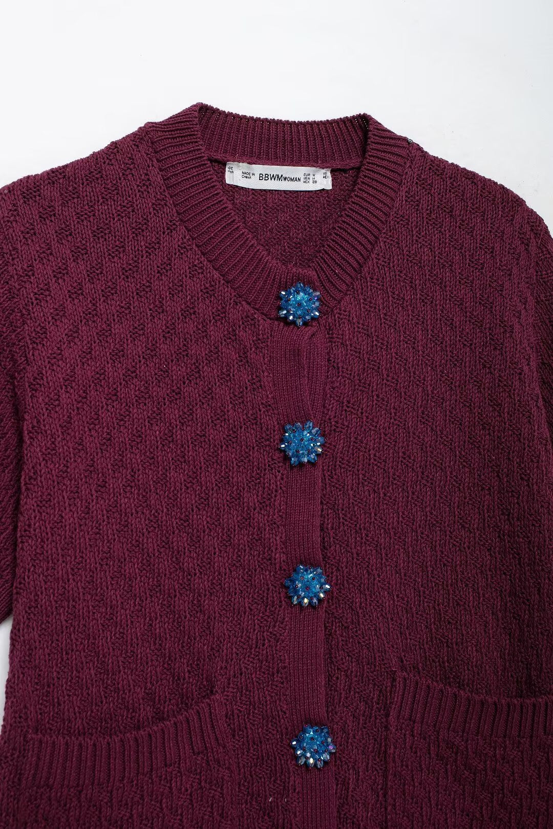 Autumn Women Street Jewelry Button Decoration Knitted Coat - Wanita Store