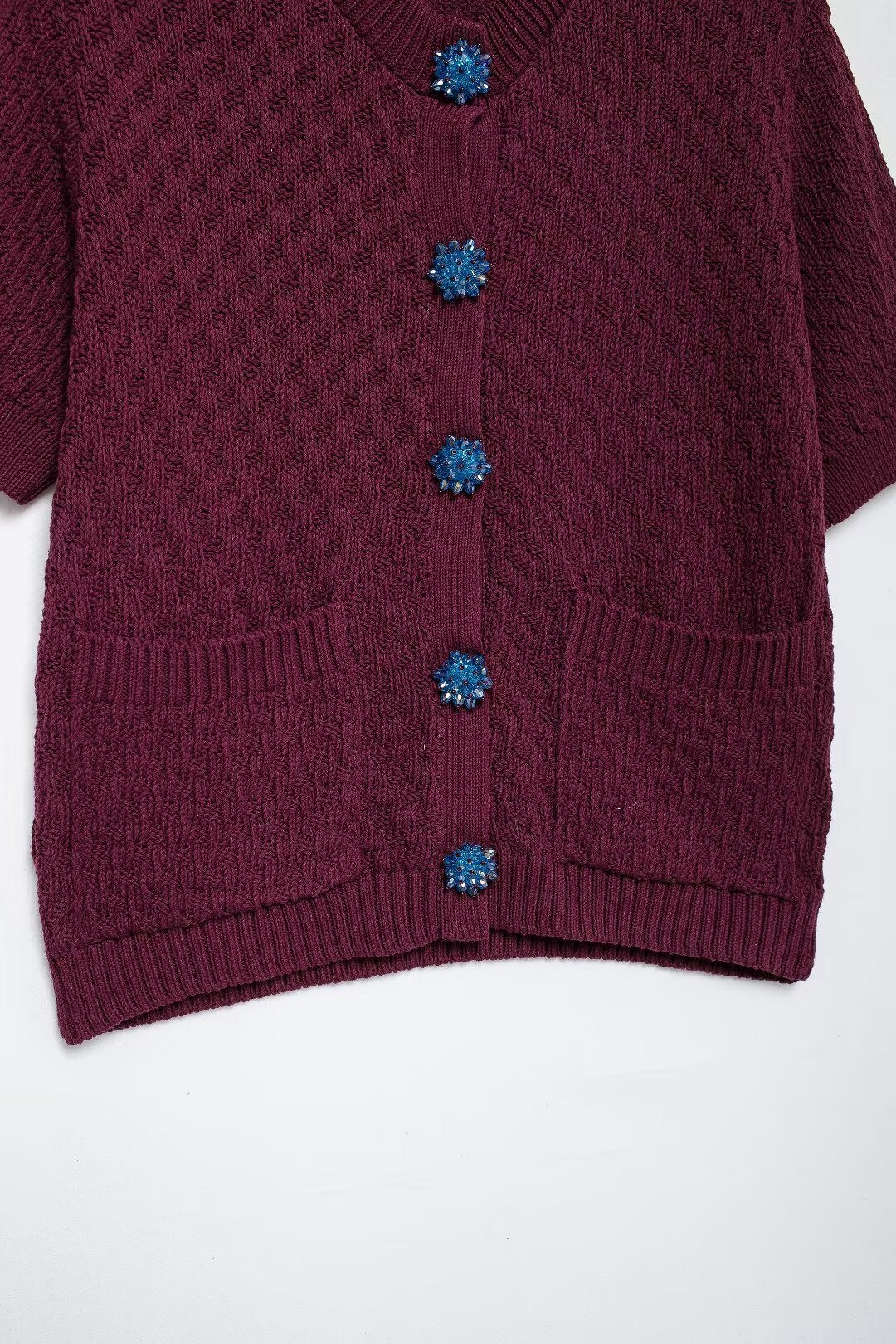 Autumn Women Street Jewelry Button Decoration Knitted Coat - Wanita Store
