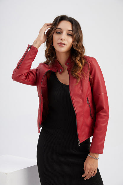 Women Autumn And Winter Solid Color Short Jacket - Wanita Store