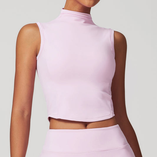 Sollinarry Brushed Yoga Vest Women Tight Fitting Cinched Running Fitness Top Casual Exercise Yoga Clothes