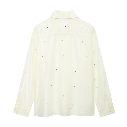 Women Clothing Classic Western Jewelry Embroidered Shirt - Wanita Store