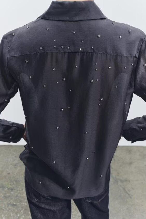 Fall Women Clothing Simple Jewelry Embroidery Shirt - Wanita Store