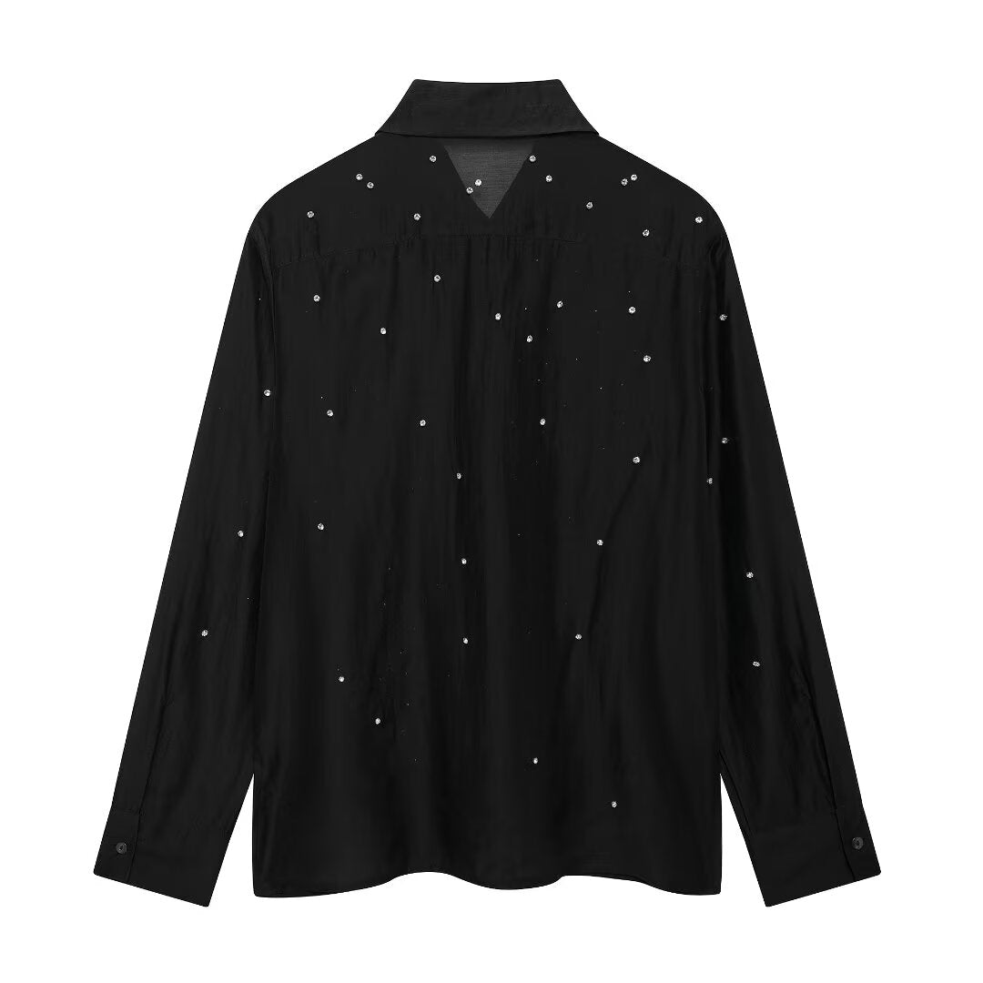 Fall Women Clothing Simple Jewelry Embroidery Shirt - Wanita Store