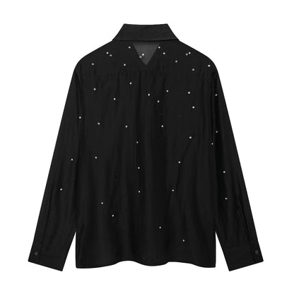 Fall Women Clothing Simple Jewelry Embroidery Shirt - Wanita Store
