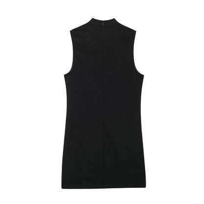 Fall Women Clothing Casual Simple Short Sleeveless Dress - Wanita Store