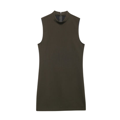 Fall Women Clothing Casual Simple Short Sleeveless Dress - Wanita Store