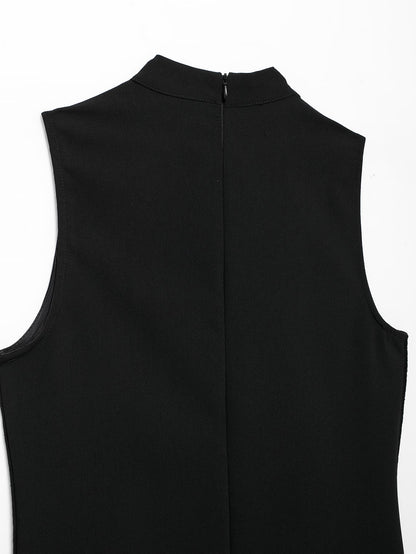 Fall Women Clothing Casual Simple Short Sleeveless Dress - Wanita Store