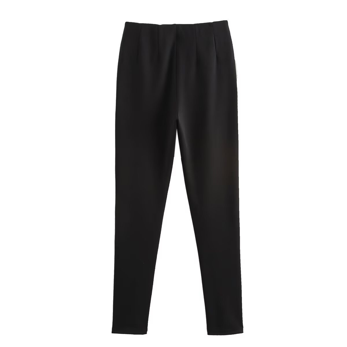 Autumn Women Clothing Jewelry Decorated Row Button Mid Waist Bottoming Trousers - Wanita Store