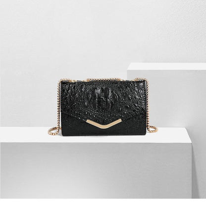 Bag Women Fashionable All Match Crocodile Pattern Chain Shoulder Crossbody Small Square Bag - Wanita Store