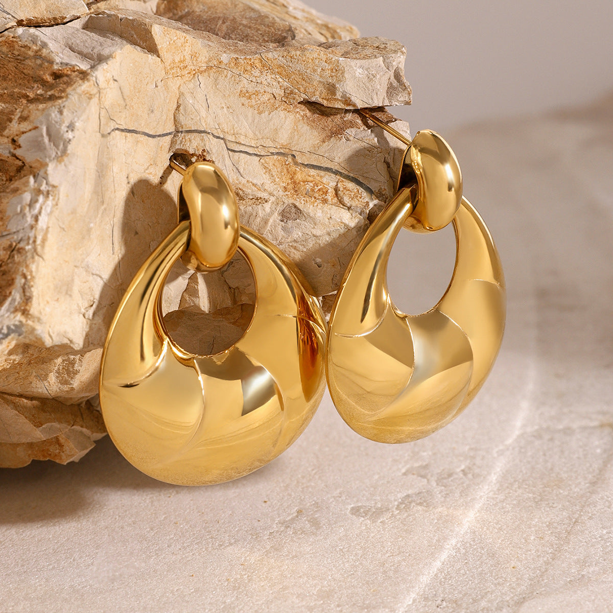 Stainless Steel Studs High Grade Niche Exaggerated Earrings Titanium Steel Ear Rings Earrings Women - Wanita Store