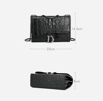 Messenger Bag Women Bag Summer Retro Chain Text Crocodile Pattern Small Square Bag - Wanita Store