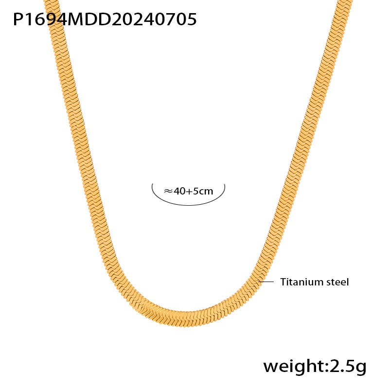 Mioli Natural Stone Handmade Small Bead Clavicle Ultra Fine Necklace Double Layer Twin Plated 18K Real Gold Color Retaining Necklace Women - Wanita Store