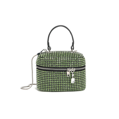 Rhinestone Women Bag Spring Arrival Full Rhinestone Western Chain Cosmetic Bag Messenger Bag Niche Handbag - Wanita Store