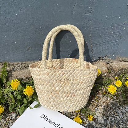 Corn Husk Small Basket without Lining
