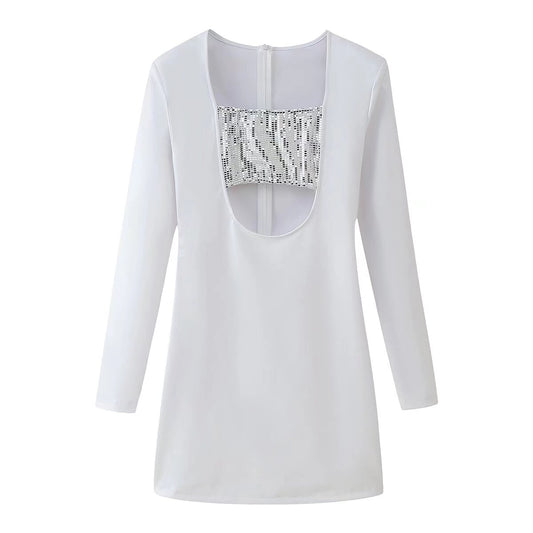 Women Clothing Sexy Party Sexy Sequined Corset Hollow Out Cutout out Cinched Hip Wrap Dress
