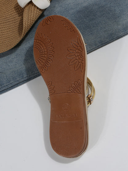 Women Sandals Open Toe Non Slip Sandals Outer Wear Mini Heart Shaped Flat Sandals Slides - Wanita Store