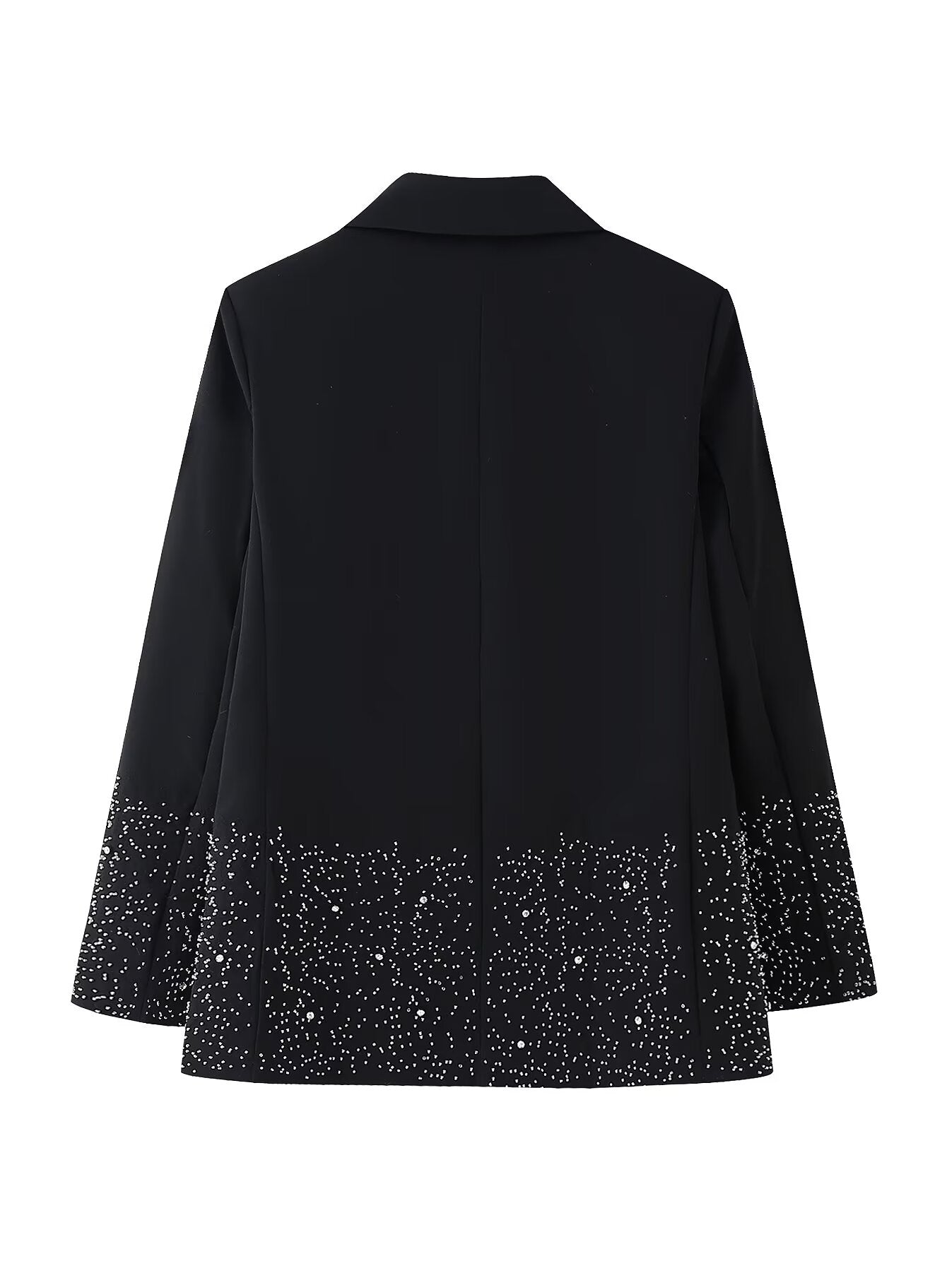 Spring Women Casual Artificial Jewelry Inlaid Embroidered Blazer High Waist Shorts Set - Wanita Store